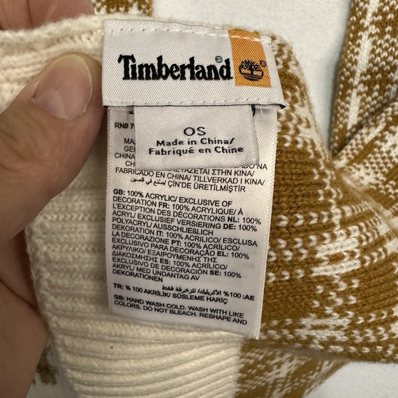 Timberland Women Scarf Buffalo Brown And White‎ Plaid One Size - Picture 4 of 7